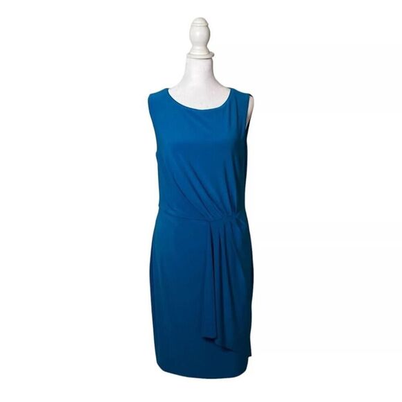 White House Black Market Blue Sheath Workwear Dress Stretch Designer US S - Picture 1 of 9